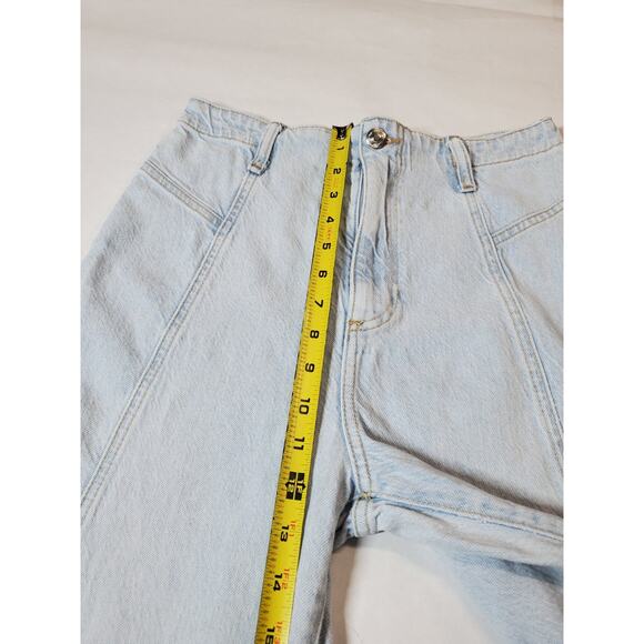 Free People Gilmore Wide Leg Jeans Womens 27 Light Wash Retro Flare High Rise - Picture 11 of 15